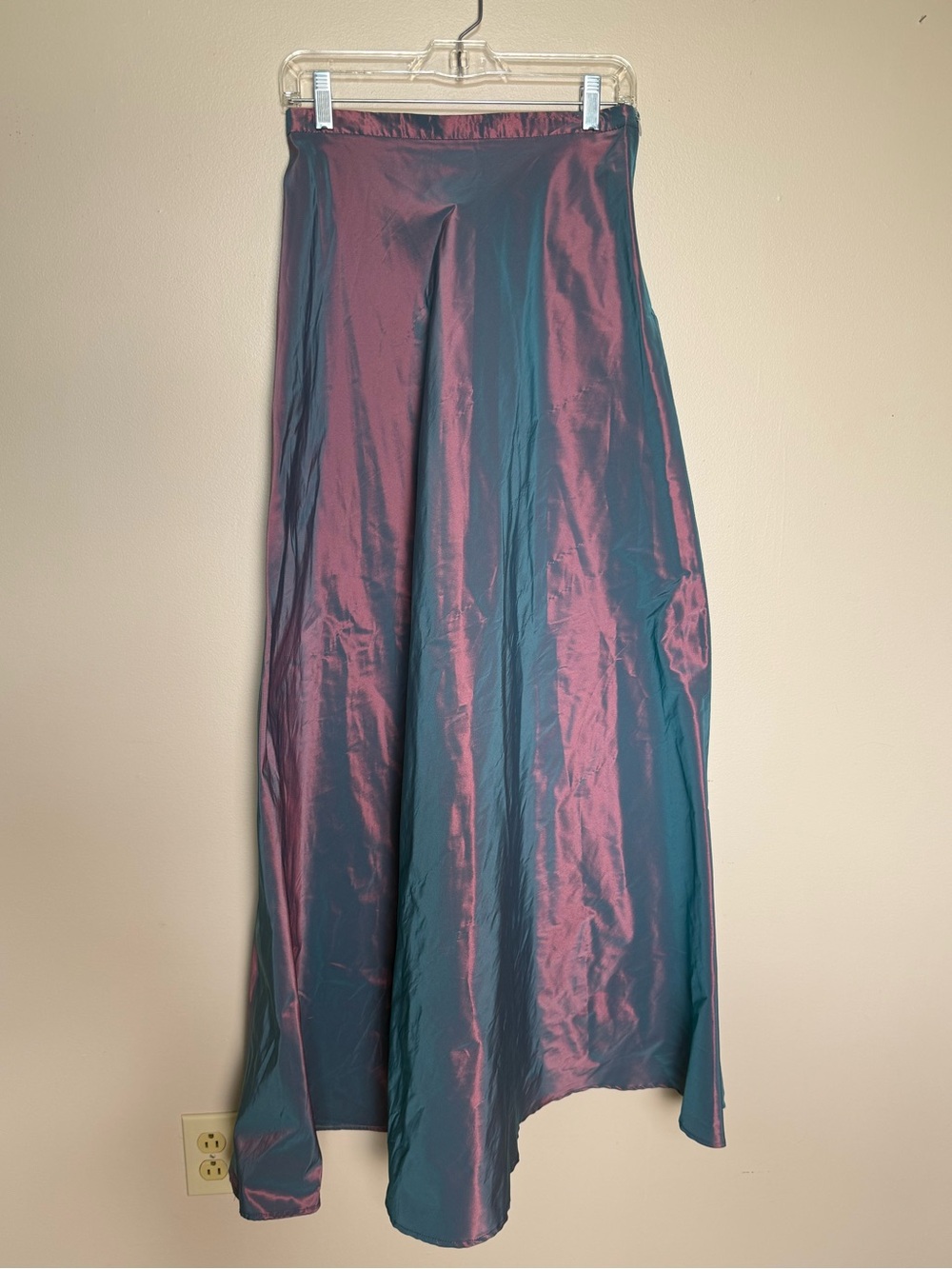 Blue/pink/purple iridescent long fancy formal skirt statement Oni Onik small 38